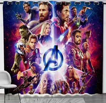

Marvel Avenger Captain Hero 2Panels/Set Curtain Block out Fabric Drapes Darkening Thermal Insulated Window Curtain Living Room