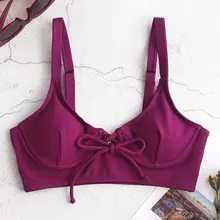 ZAFUL Текстурированный Топ Бикини на косточках с завязками