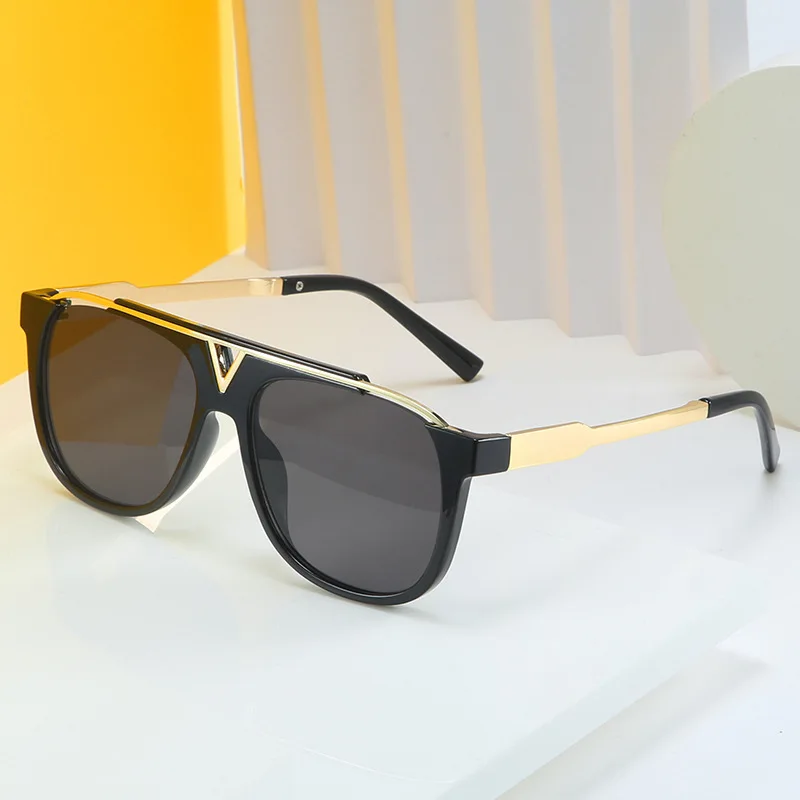 2020 Fashion Brand Design Oversized Square Sunglasses Women Men Vintage Mirror Gradient Lens Metal Sun Glasses For Female UV400