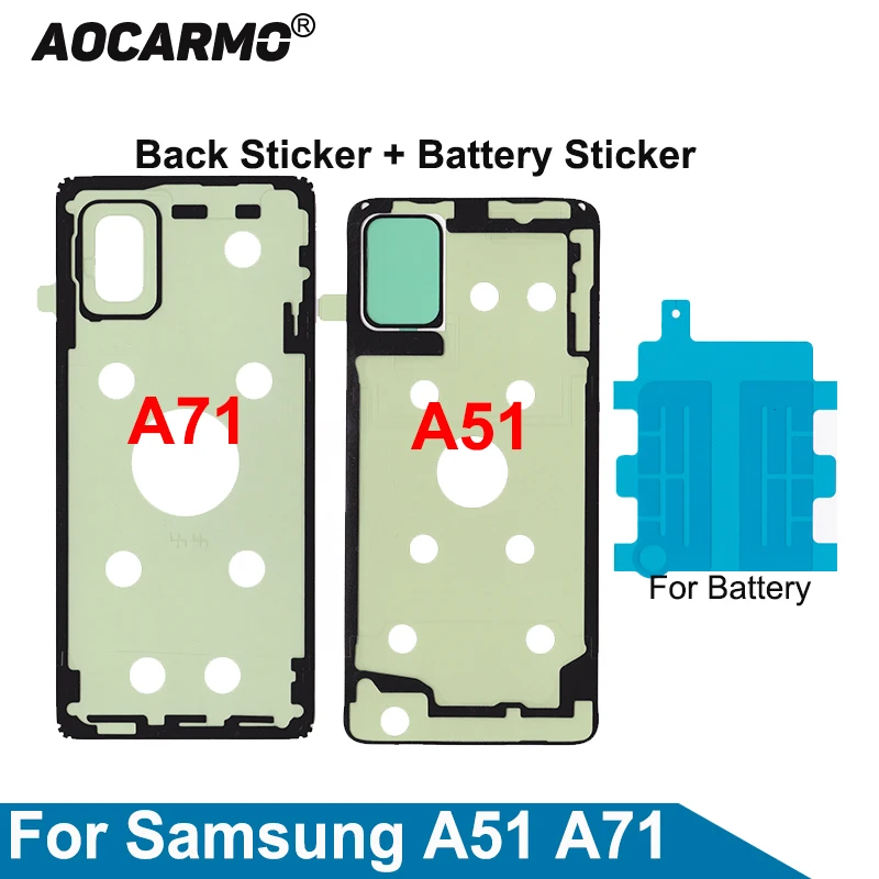 Aocarmo For Samsung Galaxy A51 A71 SM-A7160 SM-A5160 Back Cover Adhesive Battery Sticker Glue Replacement Parts | Мобильные телефоны
