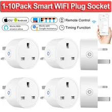 Smart WIFI UK Plug Socket Works with Amazon Alexa Google Home IFTTT Wireless Smart Socket AC100-240V Remote Control Timer Socket