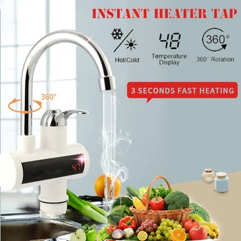 

Digital Display Electric Faucet 220V 3000W Hot Water Kitchen Water Heater Tap Instant Cold Heating Tankless Instantaneous Bath