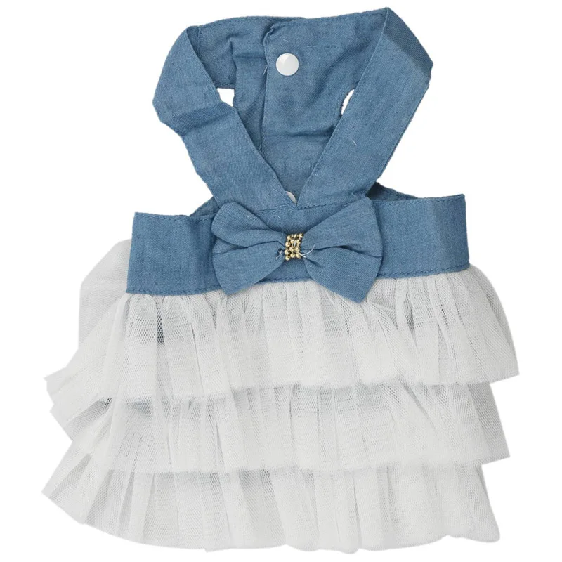 Wedding Dog Dress For Clothes Princess Luxury Skirt Small Cat Dresses Spring Summer Funny Pet Clothing XXL blue white | Дом и сад