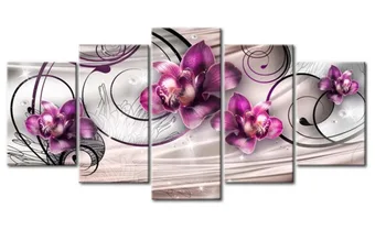 

5pcs Full Square/Round Drill 5D DIY Diamond Painting "Orchid peony lily" Multi-picture Combination Embroidery 5D Gift