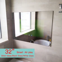 32 дюйма Frameles зеркало для ванной комнаты Водонепроницаемый душевая комната светодиодный телевизор интернет Full HD 1080 Android Wi-Fi стеклянная панель Airplay cast tv
