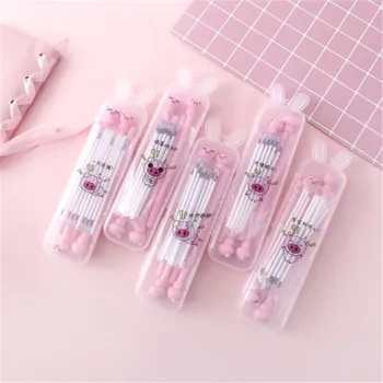 

Cute Transparent Rabbit Ear Pencil Case Pencil Box Ballpoint Pen Plastic Storage Box Ball Pen Learning Stationery Office Supplie