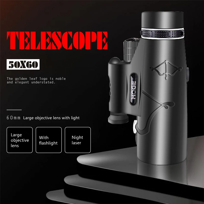Telescope Monoculars 50x60 Powerful Professional Lightinghigh with Lamp BAK4 HD