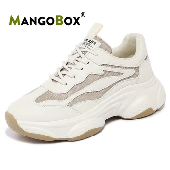 

2020 New Running Trainers For Women Thick Soled Female Sports Shoes Brand Gym Shoes For Ladies Leather Jogging Sneakers Womens
