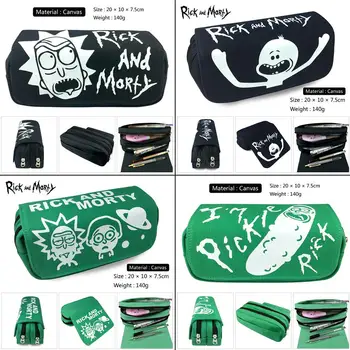 

Rick and Morty Pickle Rick Portable travel Zipper Cosmetic bag Canvas Pencil Case student pen bag Cartoon Makeup Bag Stationery