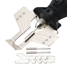 Kit d'affûtage de scie à chaîne, affûteur rotatif, Kit de Machine à chaîne, Guide d'affûtage de lame de scie, adaptateur de perceuse, tête vente en gros
