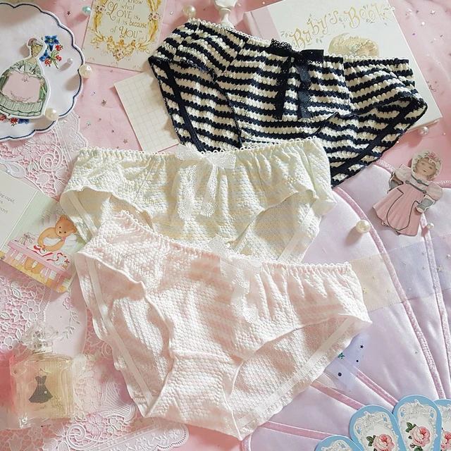 Cotton Cute Panties with Bow For Women Underwear Lingerie Bfriefs Girls  Pink Flower Japaness Style Floral Sexy Panty - AliExpress
