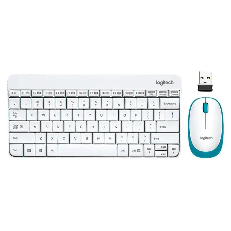 Lotech MK245 беспроводной мини набор с клавиатурой и мышью USB Nano 1000 dpi эргономичная клавиатура и мышь комплект для домашнего офиса ноутбука - Цвет: Белый
