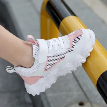 

New Arrival Children Boy Sport Shoes White Girls Flats Sneakers Breathable Big Girls Running Shoes Designer Teenage Girls Shoes