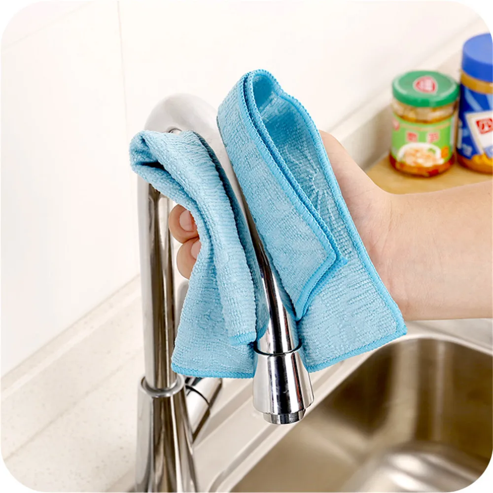 

High Efficient Anti-grease Color Dish Cloth Bamboo Fiber Washing Towel Magic Kitchen Cleaning Wiping Rags Microfiber Rags