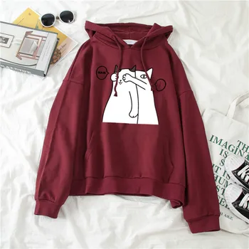

Spring and Autumn Thin Women Sweatshirt Loose College Style Student Girlfriends Sisters Long Sleeve Cartoon Pullover Hoodies