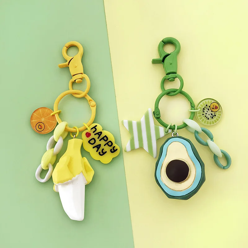 2020 Lovely avocado fruit key chains acrylic chain car pendant student bag creative gift | Украшения и аксессуары