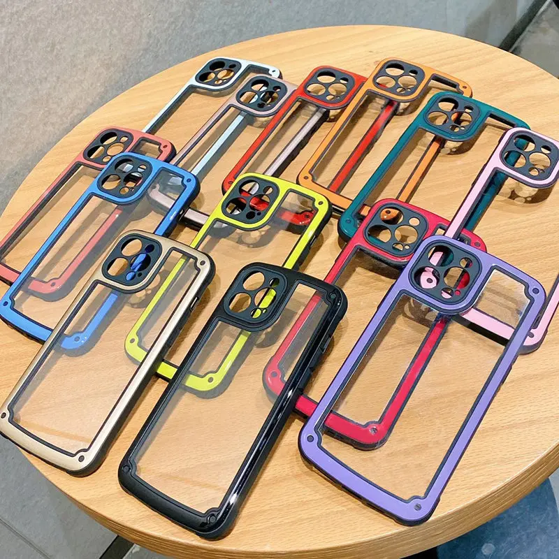 Противоударный бронированный Прозрачный чехол для телефона iPhone 12 11 Pro Max X Xs MAX XR 7 8 Plus Защита камеры