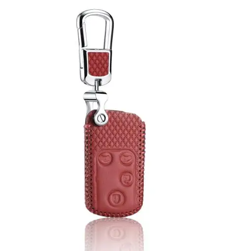 Luckeasy ключ Обложка для honda elysion 2012 ключи сумка/чехол кошелек держатель натуральная кожа key3 - Название цвета: Красный