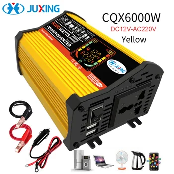 

JUXING 6000W Inverter Car Power Converter Adapter DC 12V to AC110V/220V Modified Sine Wave Power Charger Use for Vehicle, Home