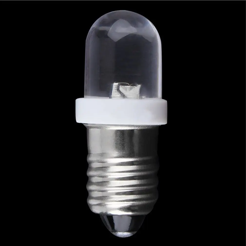2Pcs/pack Low Power Consumption E10 LED Screw Base Indicator Bulb Cold White 6V DC Illumination Lamp Light
