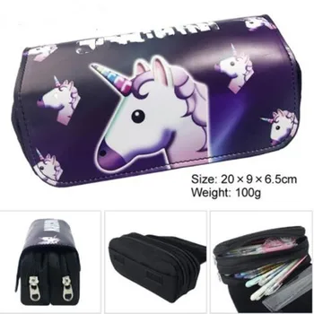 

Pencil case pen bag multi-function double zipper bag wallet stationery bags