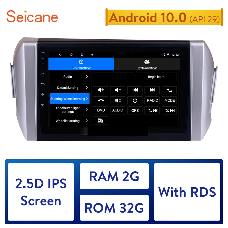Seicane Android 10 0 автомобильный радиоприемник для 2015 Toyota INNOVA левый руль GPS навигация