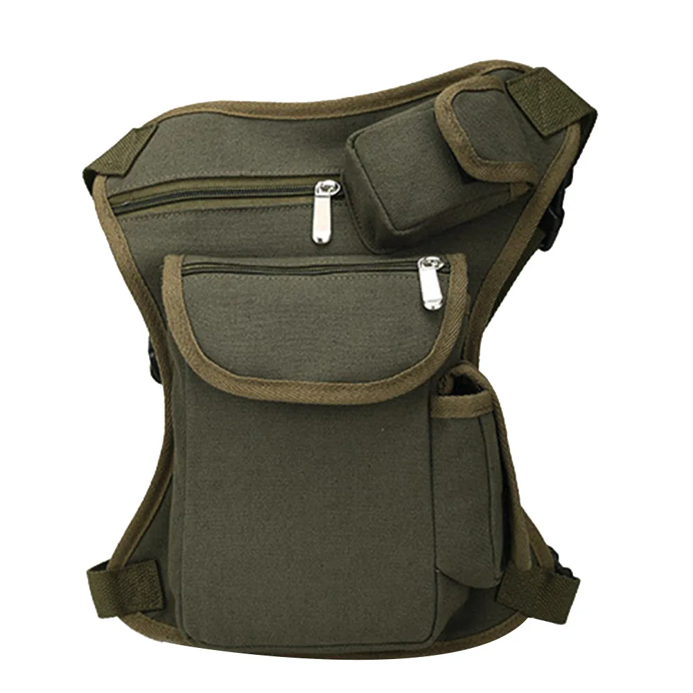 Портативная Мужская поясная сумка, тактическая поясная сумка, Брезентовая облегающая ножка, военная сумка для путешествий, езды на мотоцикле, многофункциональные сумки - Цвет: Green