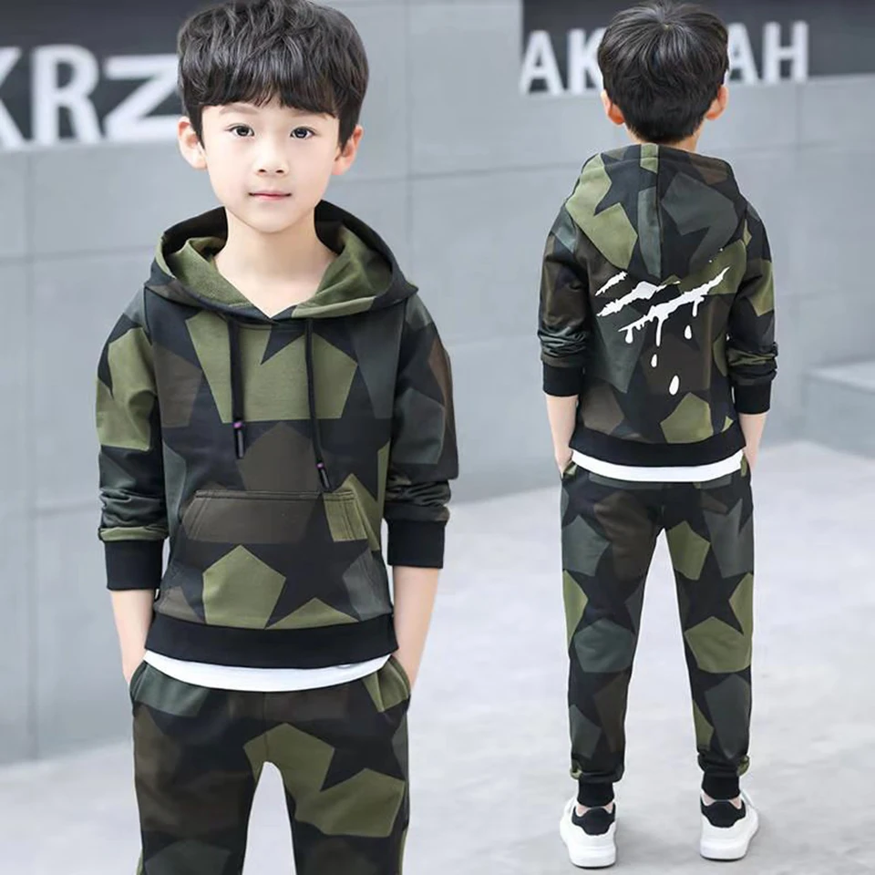 Sport Casual Baby Boys Clothing Sets 3-13 Mid Big Boy Clothes Suits Cartoon Pattern Spring Autumn Kids Children Costume |