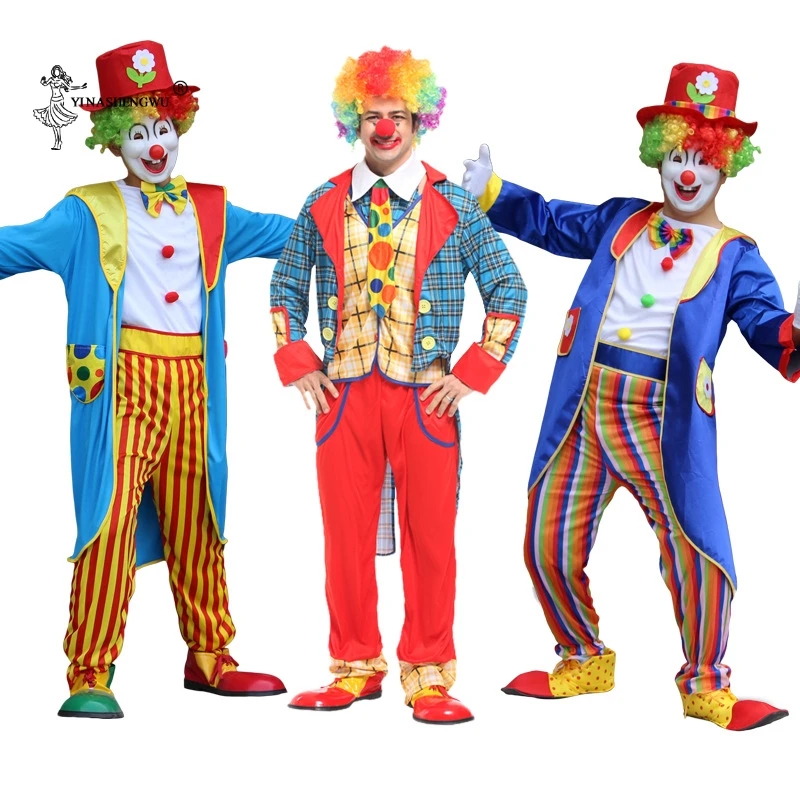 Halloween Adult Clown Costume Cosplay Naughty Harlequin Fancy Fantasia Infantil Party Carnival 27 Colors Stage Cosplay Clothing