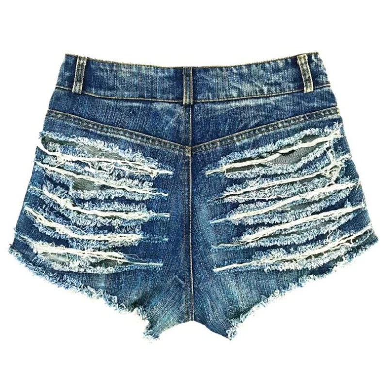 

Summer Sexy Shorts Women Bandage Ripped Holes Booty Denim Shorts High Waist Hollow Out Mini Short Pants Jeans Clubwear Lady