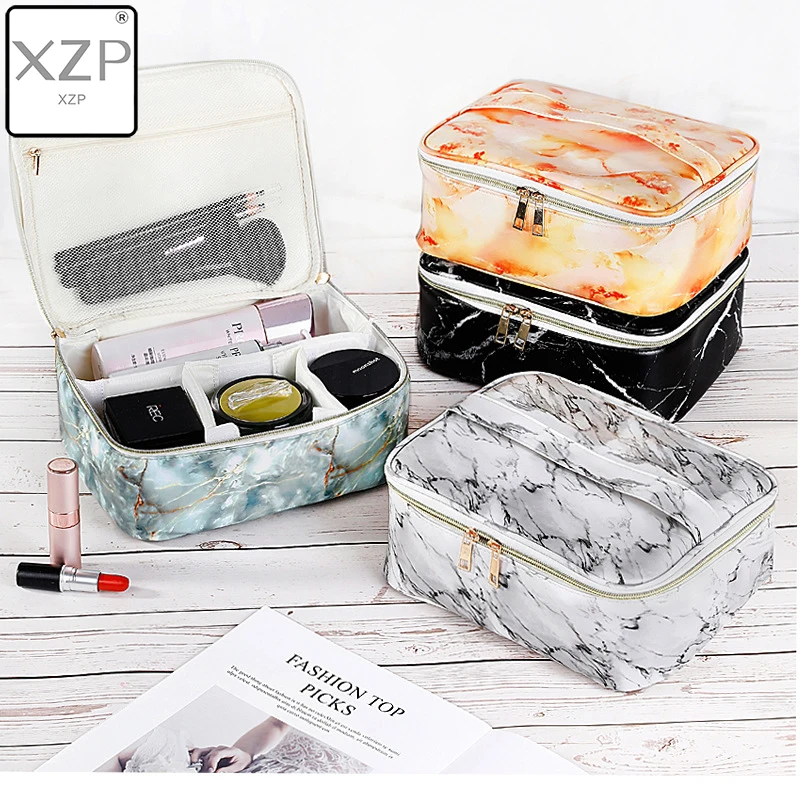 Косметички XZP с мраморным рисунком Женский чехол для макияжа туалетных