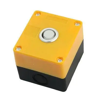 

White LED 12V Pilot Lamp SPDT 5 Terminals Yellow Plastic Push Button Station