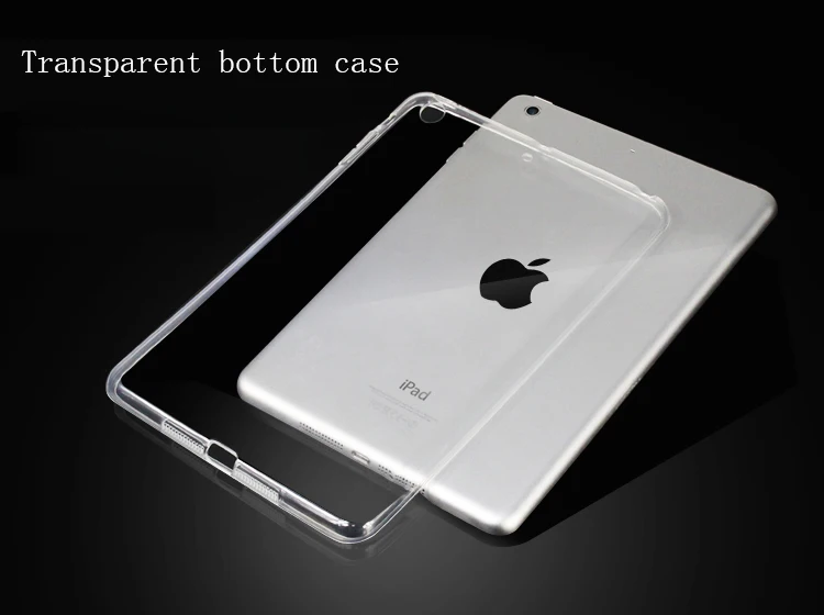 Чехол с карандашом для iPad 10,2 дюймов, умный чехол из искусственной кожи, защитный чехол, чехол с функцией автоматического сна/пробуждения для модели A2197 - Цвет: Transparent