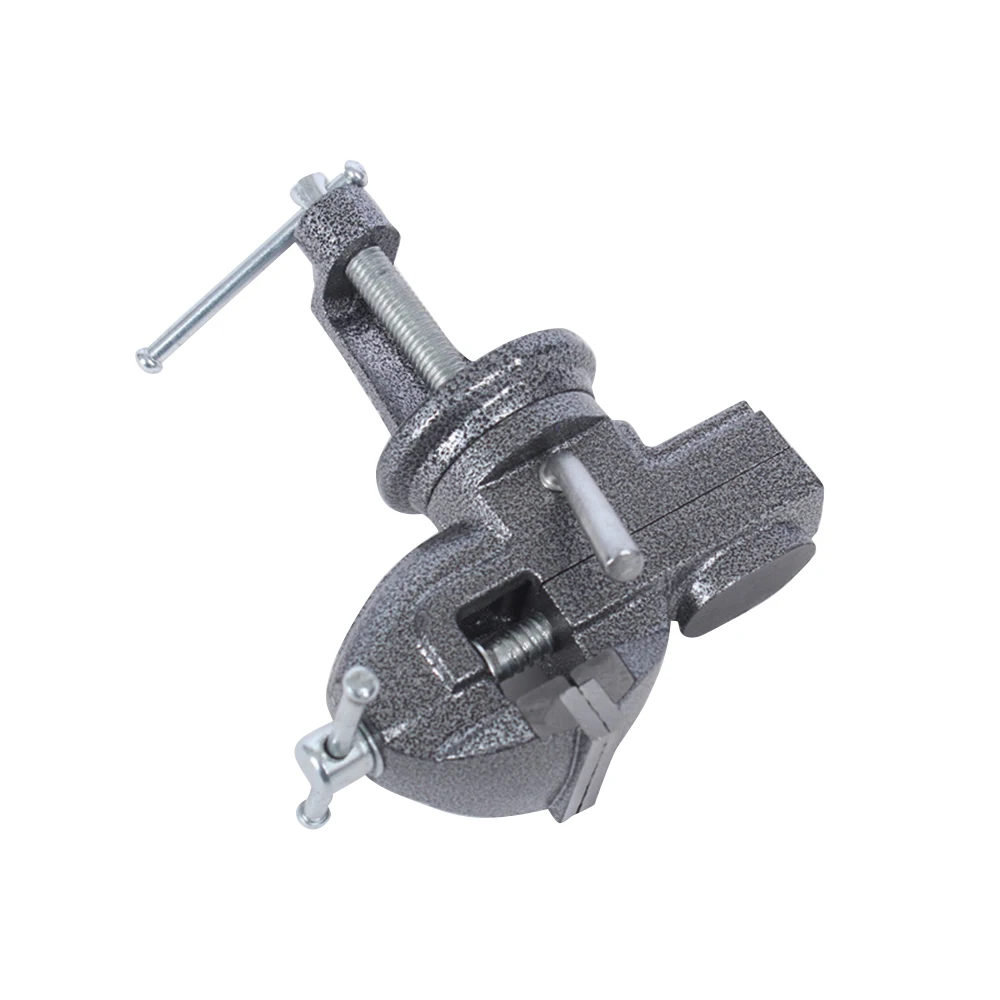 360 Degree Mechanic Clamp-on Table Vice Swivel Base Cast Iron Hardware Grey/Blue 60mm/50mm Meterk Table Vice