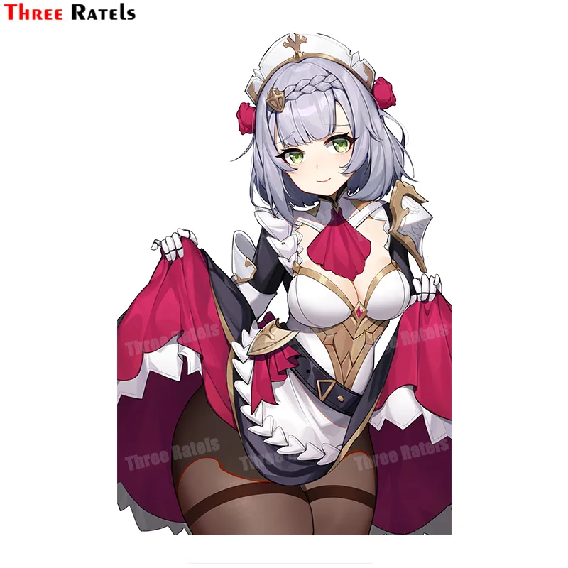Аниме наклейка для игры Three Ratels A161 Noelle Genshin ударопрочная крышки топливного бака и