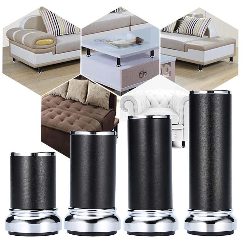 Aluminum Alloy Furniture Leg Cabinets/Table Sofa Feet Cabinets Feet Chairs Feet With Rubber Base for Anti-Slip and Reduced Noise