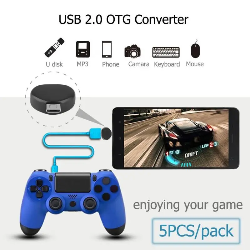 5 шт. USB адаптер Micro USB штекер для USB 2,0 разъем конвертеры адаптеры портативный Стабильная производительность Plug and Play