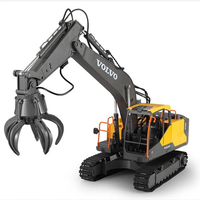 2.4G 3in1 E568 Alloy RC Excavator 1:16 Alloy 17ch Big RC Trucks Simulation Excavator Remote Control 3-Type Engineer Vehicle Toys 3