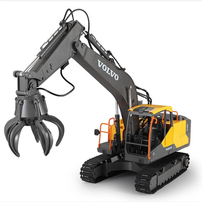 2.4G Double E E568 RC Truck 1/16 3In1 Alloy RC Simulation Excavator 12CH Remote Control Big Engineer Vehicle Kids Christmas Toys 5