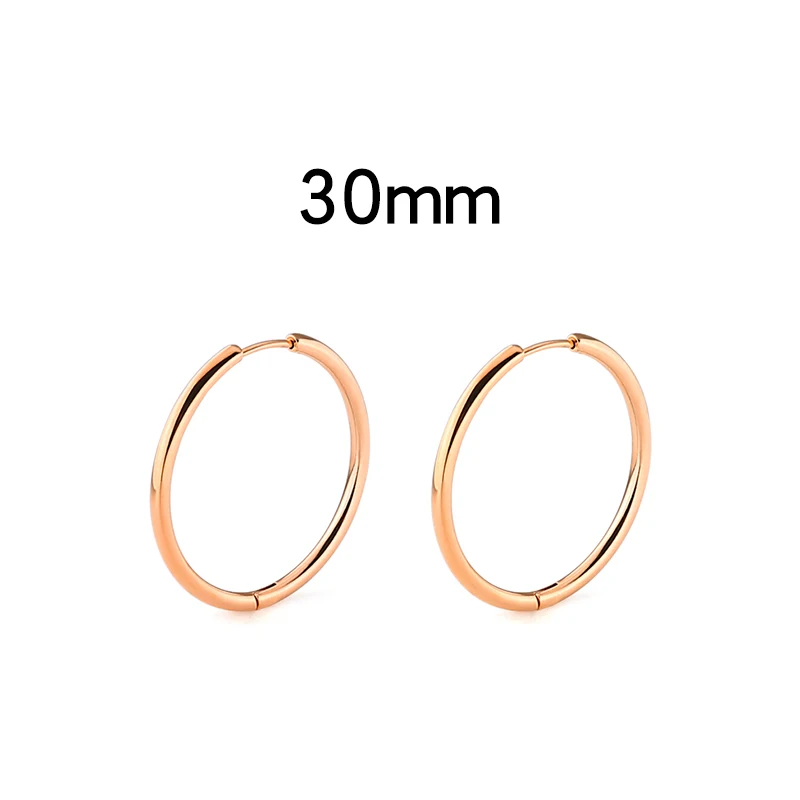 020208 Rose gold30mm Innopes трендовая унисекс круглая Ушная серьга с пряжкой черная панк винтажная титановая сталь мужские и женские ювелирные изделия - Окраска металла: 020208 Rose gold30mm