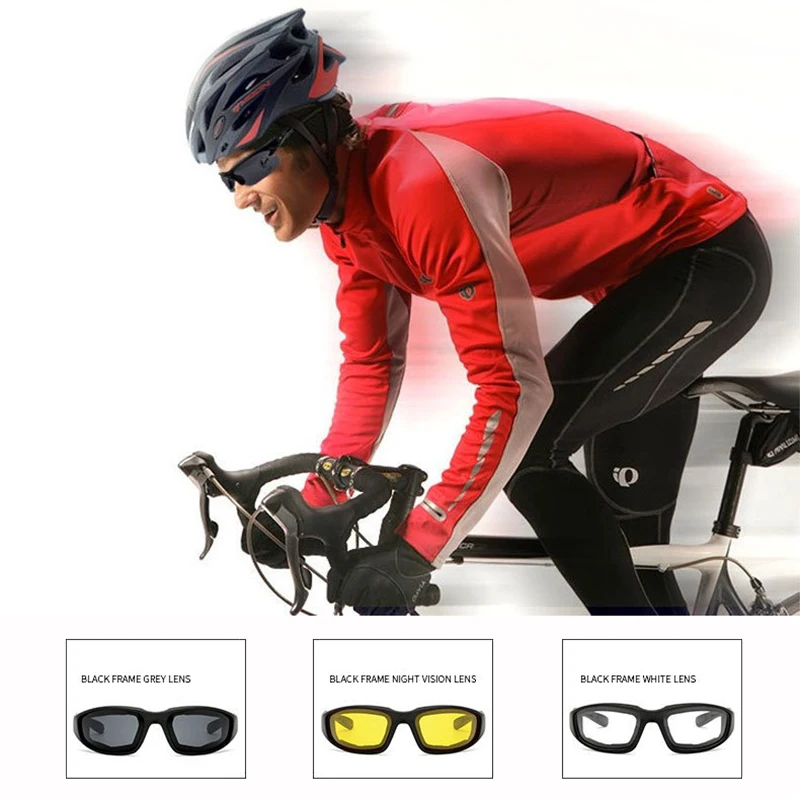 1 шт. солнцезащитные очки ветроустойчивые Открытый Мотоцикл езда небьющиеся очки Защита глаз Велоспорт очки ночное вождение