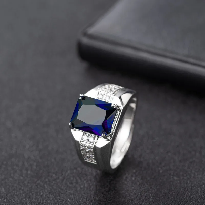 HuiSept Men Ring 925 Silver Jewelry Fashion Emerald Sapphire Zircon Gemstones Finger Rings For Wedding Engagement Accessories silver ring wedding rings silver rings gemstone ring emerald gemstone ring natural stone ring