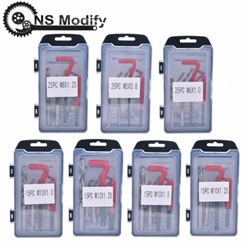 

NS Modify 7 Kinds Recoil Thread Inserts Installation Kit Repair Tool Drill Tap M5 M6 M8 M10 M12 SK1051 Car Repair Tools