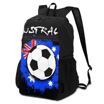 

OLN Australia Flag Soccer Ball Rainproof Ultralight Foldable Lightweight Packable Backpack Folding Bag for Men Travel Hiking