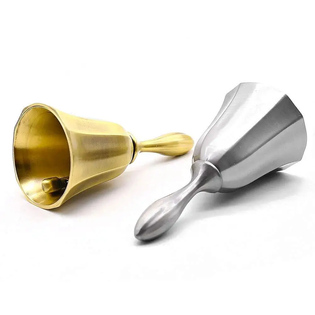 1pc hand bell christmas jingle bell gold plate bell alarm for