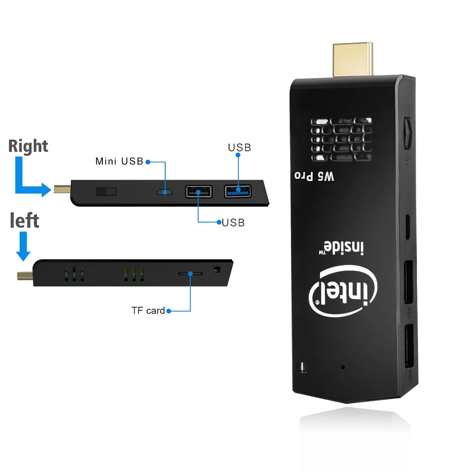 W5 PRO T5 MINI PC 2GB DDR3L 32GB EMMC for Windows 10 1000Mbps LAN | Компьютеры и офис