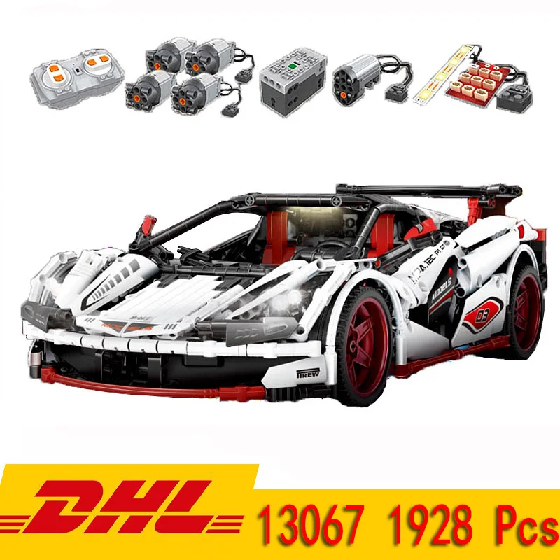 

DHL 13067 1928PCS Technic Series McLaren P1 Hypercar 1:8 Racing RC Car Building Blocks Bricks Compatible Legoeds Children Toys
