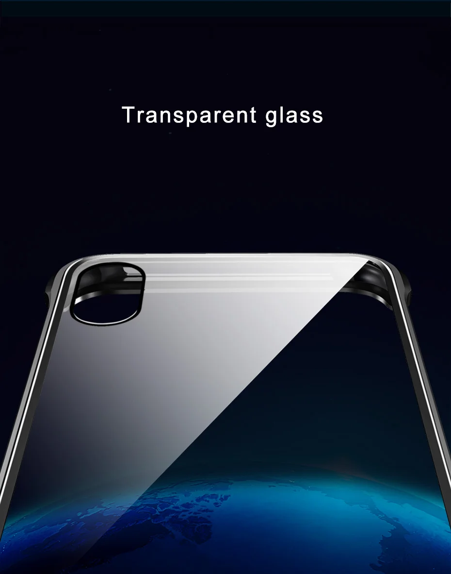 Защитный металлический чехол из закаленного стекла для телефона iPhone XS Max для iPhone X XS прозрачная Противоударная задняя крышка