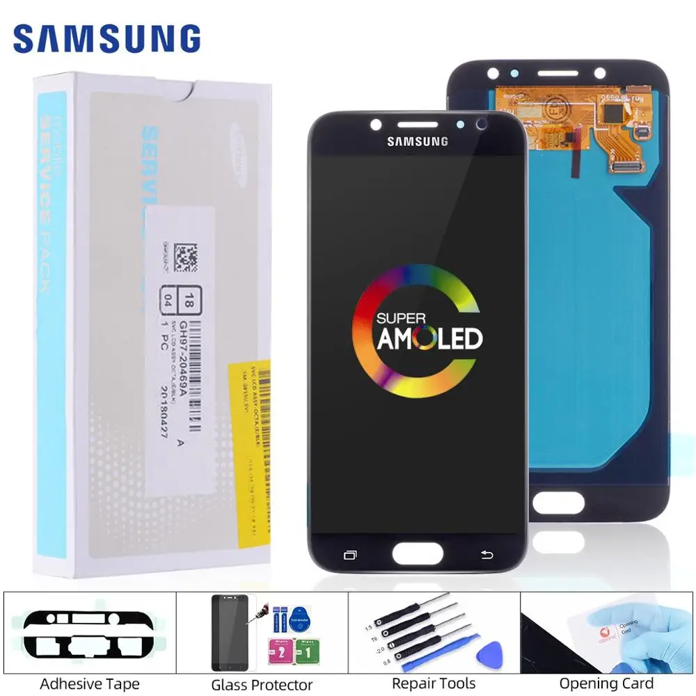 Pаспродажа AMOLED Дисплей для SAMSUNG Galaxy J7 Pro 2017 J730 J730F font b LCD b font в сборе с тачскрином Оригинал 5.5
