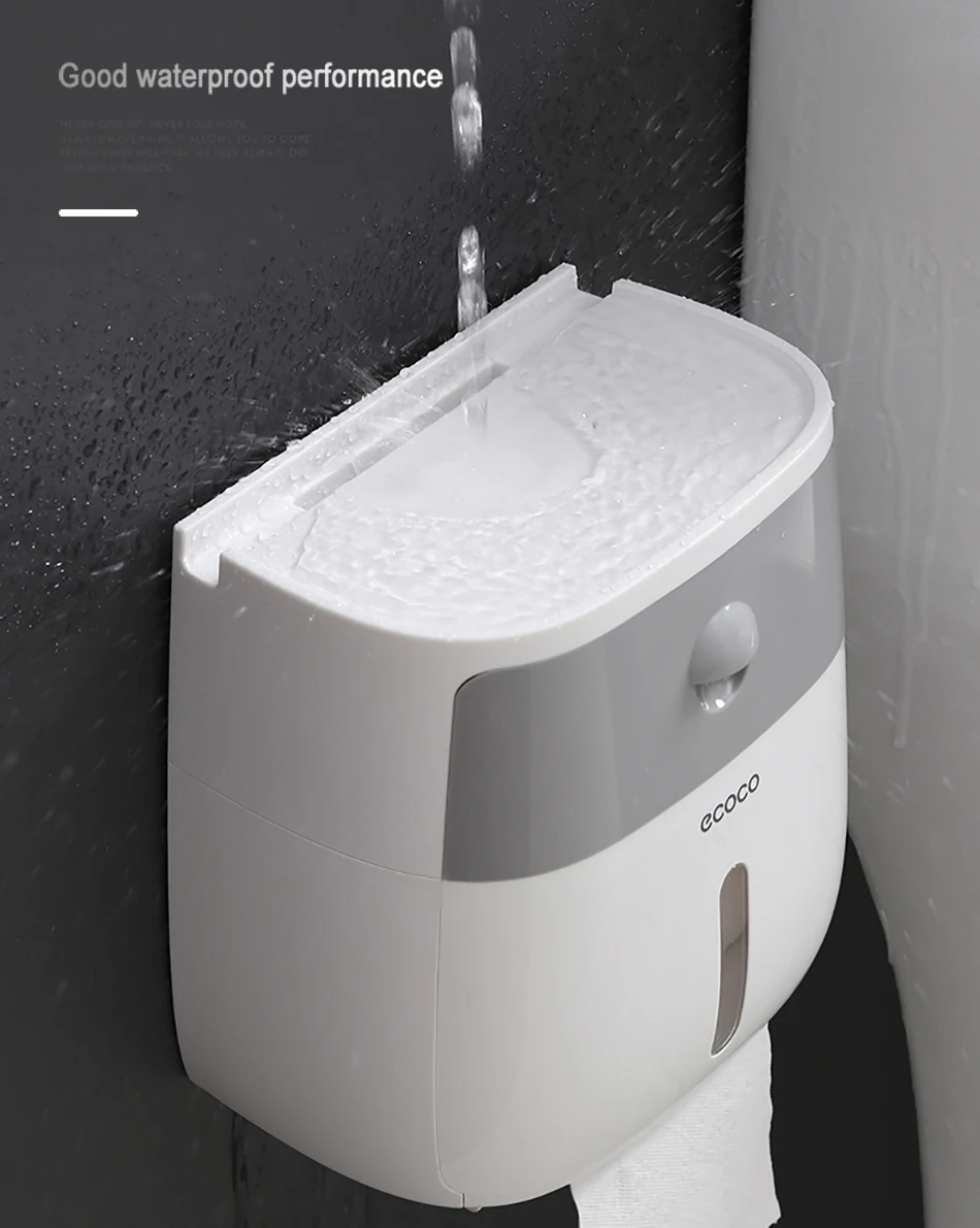 Nayachic двухслойный держатель для туалетной бумаги водонепроницаемый ящик для хранения настенная Туалетная полка бумажное полотенце Контактное хранение бумаги